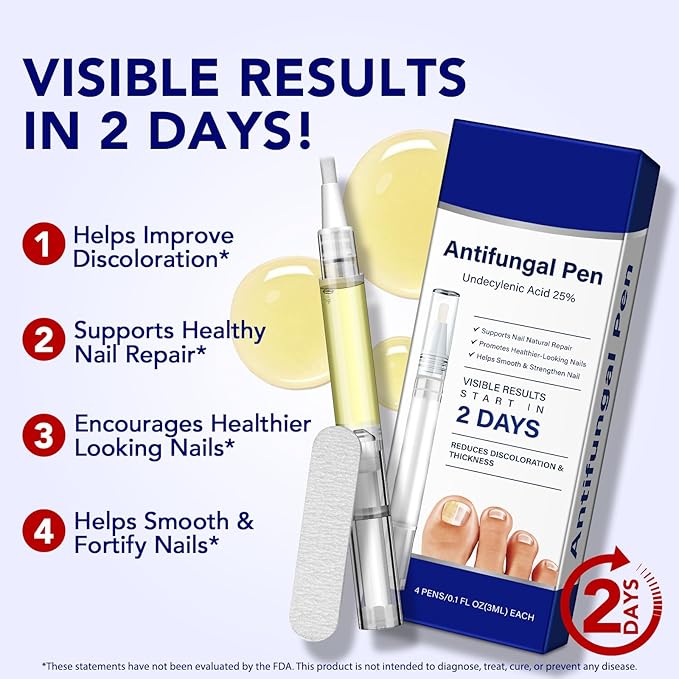 Nail Fungus Pen, 4-Pack Toenail Fungus Pen, Natural Plant Extracts Nail Repair Pen For Damaged, Broken & Thick Nails Toenails