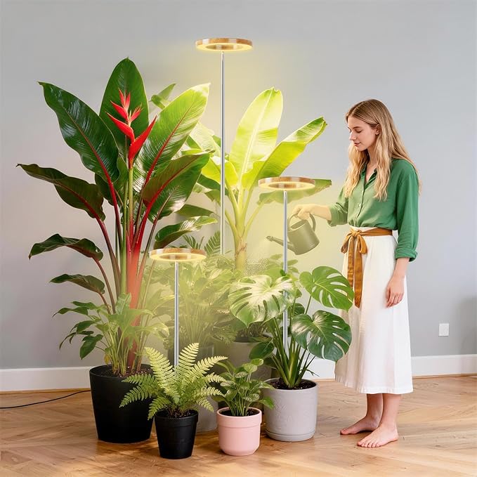 3 Packs Grow Lights for Indoor Plants,Plant Grow Light,80 LEDs Full Spectrum Plant Lights for Indoor Growing with 6/12/16H Timer-WG3