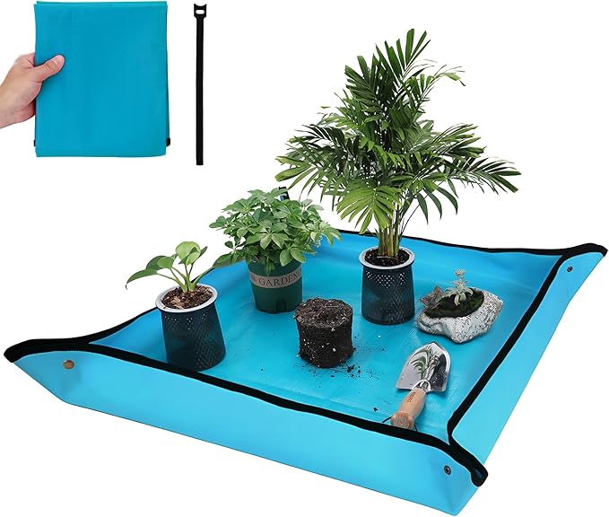 WORKPRO Repotting Mat for Indoor Plant Transplanting and Mess Control, 39.5" X 31.5" Thickened Waterproof Potting Mat, Square Planting Tray, Gardening Gifts for Plant Lovers