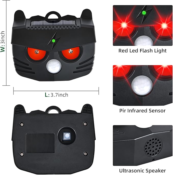 Solar Nocturnal Animal Repellent Outdoor Predator Lights for Chicken Coop Predator Protection Coyote Deterrent for Yard Nite Guard Solar Lights Predator Eyes-Protects Against Fox,Raccoon,Skunk,Deer(4)