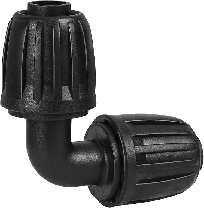 10 Pack 1/2 Inch Drip Irrigation Elbow Fittings (1/2" ID x 0.65" OD) - 1/2'' Drip Line Anti-Drop Barbed Lock Nut Elbow Connectors for 1/2 Inch Drip Irrigation Tubing for Irrigation System