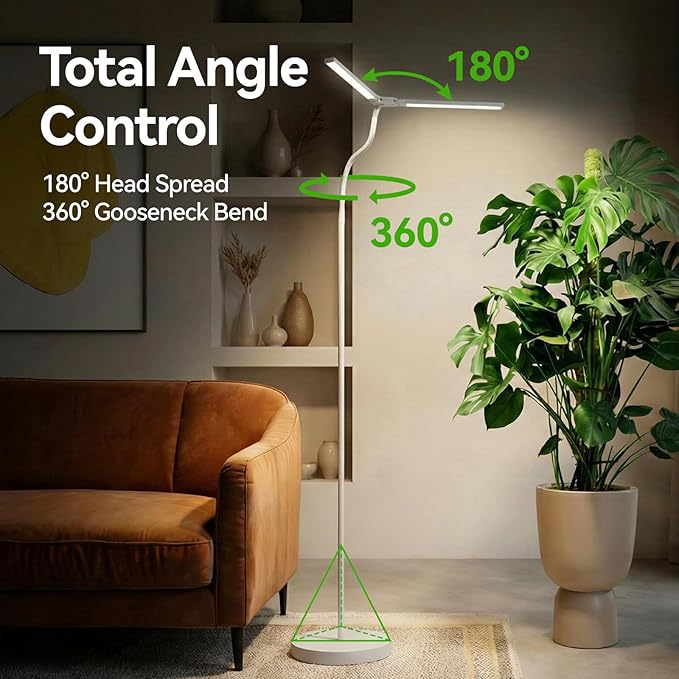 3CCT Grow Lights for Indoor Plants, 168 Full Spectrum LED Plant Light for Indoor Growing with 180° Expandable Lamp Head, 4/8/12H, Dimmable, 67in Tall Adjustable Standing Grow Light with 360° Gooseneck