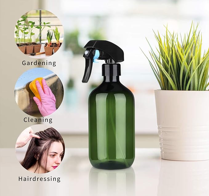 driew Plant Mister Spray Bottle, Plant Mister Water Spray Bottle for Plants Misting Bottle Water Fine Mist, Cleaning Solutions, Gardening, Indoor, Outdoor (Green - 17oz)