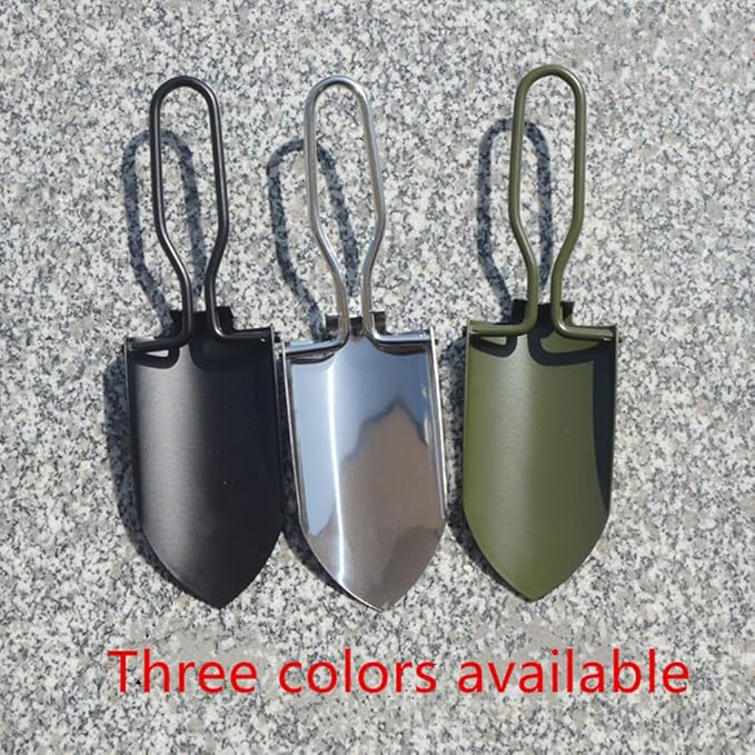 Toasis Garden Trowel Mini Outdoor Foldable Hand Shovel (Olive & Silver-2pcs)