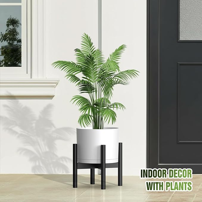10/9/8 Inch Large Plant Pots with Drainage Holes and Trays, 3 Pack Modern Minimalist Cylinder Planters for Monstera, Snake Plant, Indoor Outdoor (Matte White)
