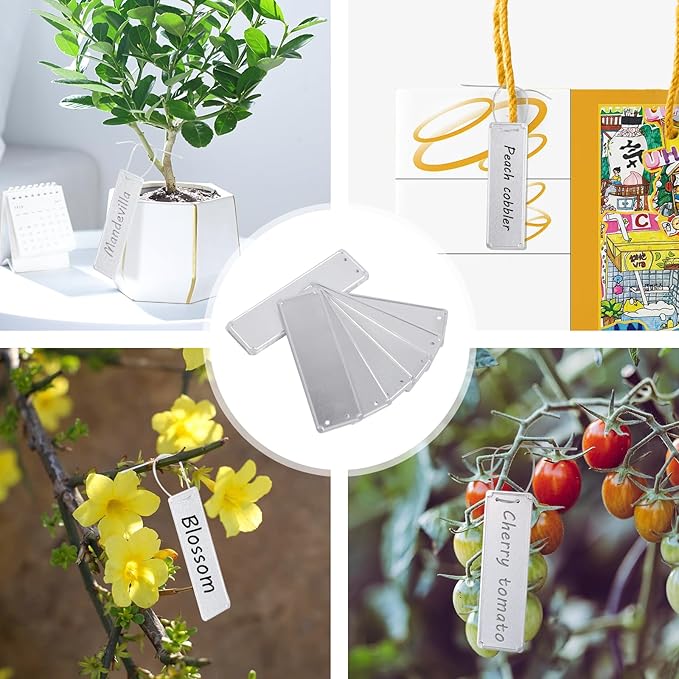 Metal Plant Labels, Aluminum Plant Tags, Aluminum Plant Label for Seedlings Garden Tree, Double Sided Write on Labels for Outdoor, Waterproof Metal Tags（50 Pcs）