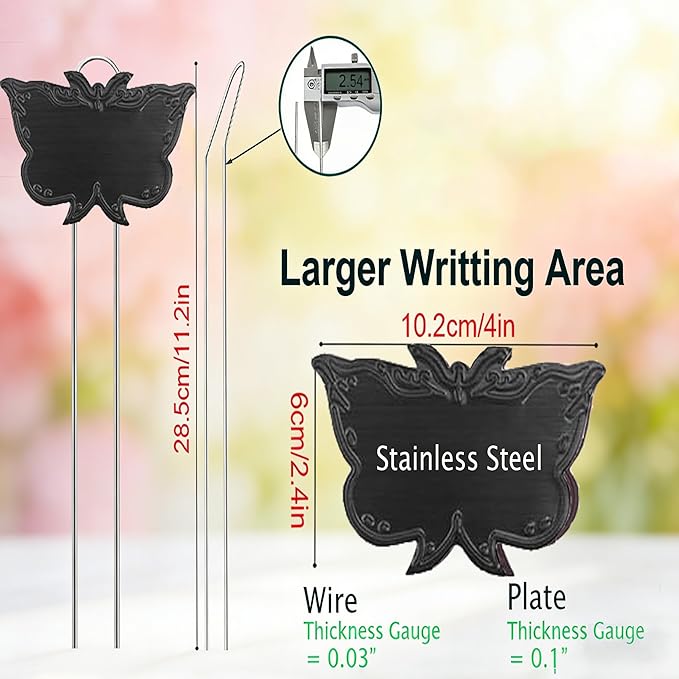 Metal Plant Labels 11in Tall 30 Pack Black Outdoor Waterproof Garden Label Large Garden Seed Stake Tags for Flowers Fruits and Vegetables
