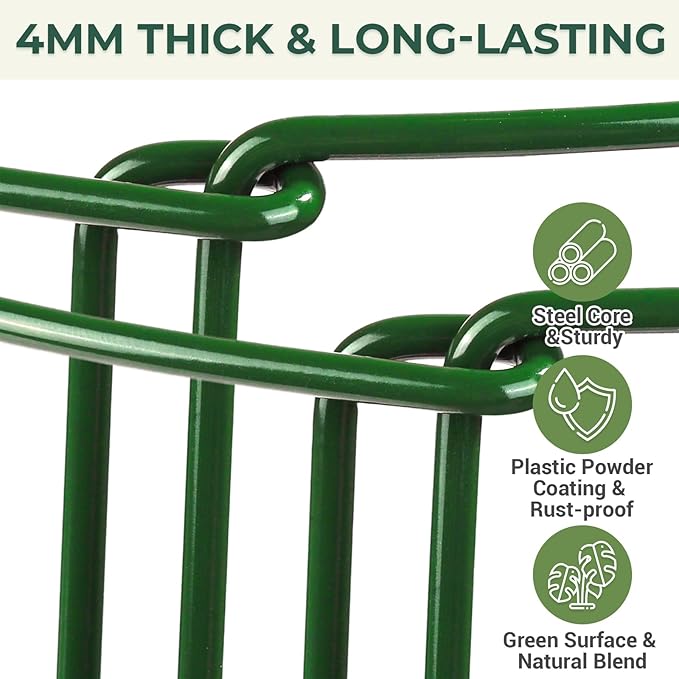 LEOBRO Plant Support, 8 PCS Peony Cages and Supports, Metal Plant Stakes, Plant Supports for Indoor Plants, Outdoor Plants, Monstera Hydrangea Support Cage, 10" W x 24" H