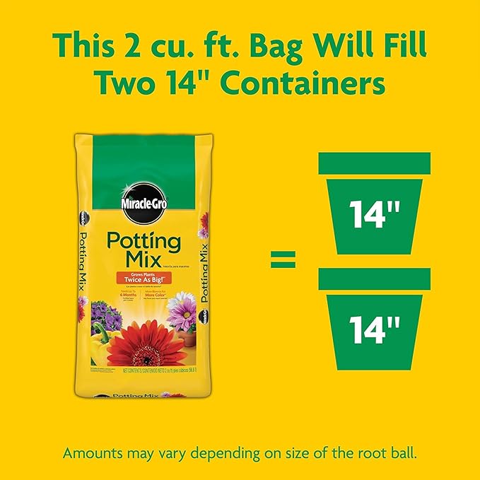 Miracle-Gro Potting Mix for Container Plants, Flowers and Vegetables, 2 cu. ft. & 24 Pack Indoor Plant Food Spikes, Continuous Feeding for Houseplants