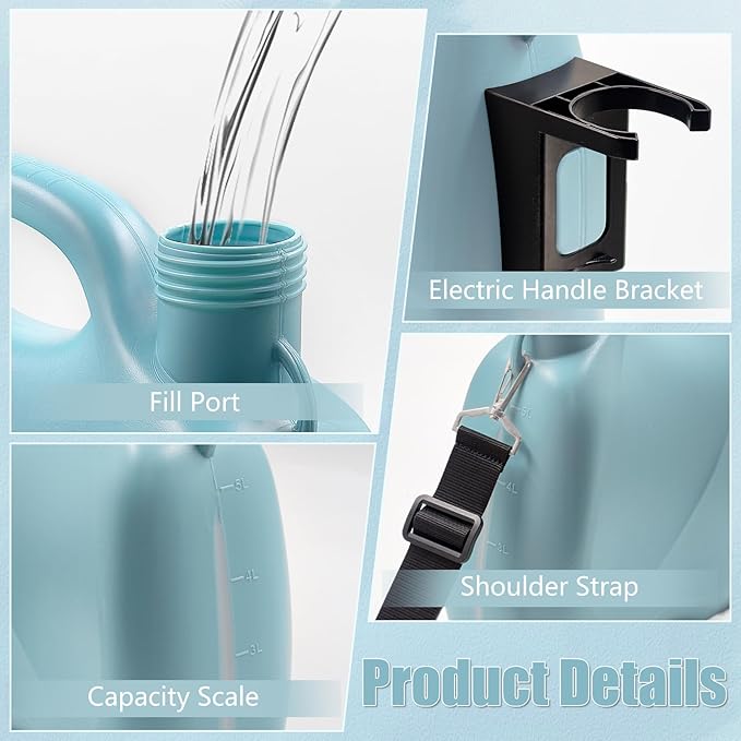 Battery Powered Sprayer 1.35 Gallon, Electric Garden Sprayer in Lawn with 3 Mist Nozzles, USB Rechargeable Handle, Retractable Wand, Yard Pump Sprayers with Adjustable Shoulder Strap for Plants