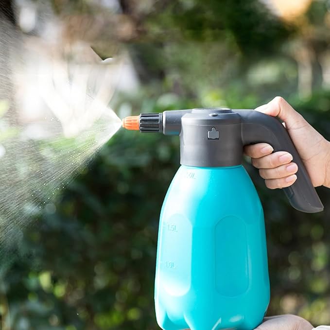 Electric Spray Bottle 2L/ 0.5 Gallon, Automatic Plant Mister Spray Bottle for Indoor and Outdoor Plants, Rechargeable Battery Powered Sprayer for Garden, Fertilizing, Cleaning, Blue