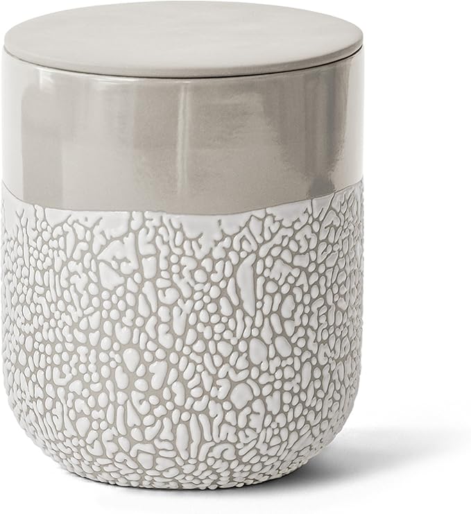 Hosley Lichen Box 6.5 Inches High Ivory - Ideal for Home Decor, Kitchen Decor, Office Decor - Perfect Storage Gift for Weddings, Knick-knacks, Trinkets, Planter, Garden Use