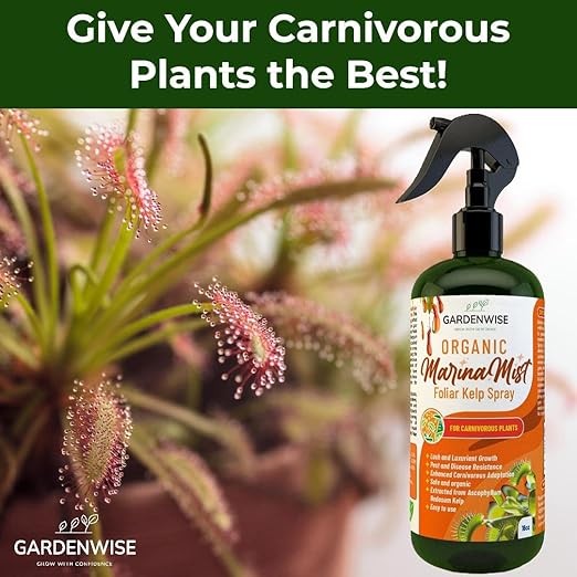 GARDENWISE 100% Organic Marina Mist Carnivorous Plant Food | Liquid Kelp Foliar Spray for Plants - Kelp Fertilizer for Venus Flytraps, Sundew, Butterworts, Pitcher Plants 8 Oz