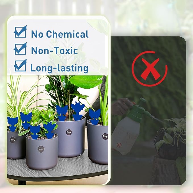 48 Pack Fruit Fly Traps for Indoor Outdoor, 3 Shapes Blue Sticky Bug Traps, Double-Side Fungus Gnat Killer for Houseplants, Mosquitos, Flying Insects