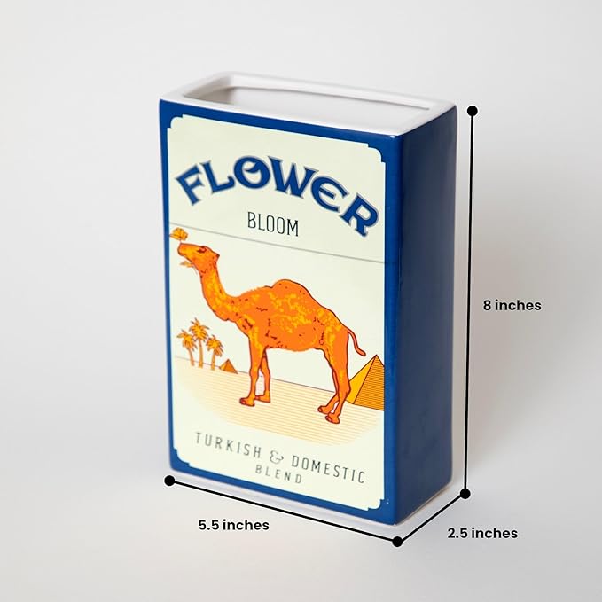 Vintage Inspired Flower Vase - Dopamine Decor - Ceramic Vases - Funky, Retro, Quirky, Unique Home Decor Aesthetic - Living Room Accents - Pots for Plants (Orange)
