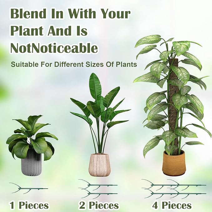 Qianyu 30 Pack Monstera Plant Support Stackable Plant Support Stakes Climbing Plants Holder Stick Garden Supports Pole Accessories for Indoor Outdoor Climbing and Potted Plants Pothos Philodendron