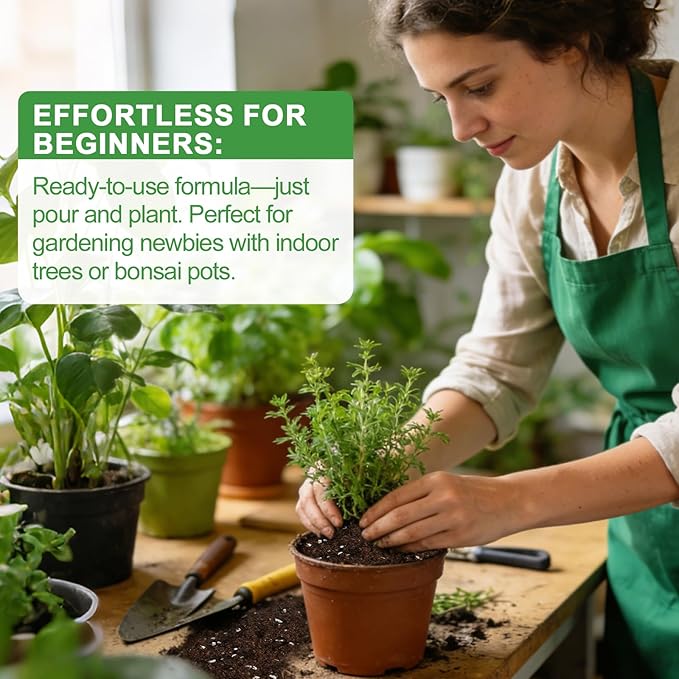 Organic Potting Soil Mix for Indoor Plants & Herb Gardens 1qt- All-Purpose Nutrient-Rich Natural Soil