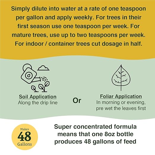Farmer's Secret Citrus Tree Booster Fertilizer - Super Concentrated - Formulated for All Citrus Trees Including All Types of Lemons, Limes, and Oranges - Outdoor and Indoor/Container Trees (8oz)