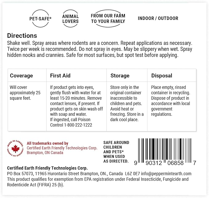 Powermint 8 Oz Peppermint Oil Rodent Vehicle Protection Spray - for Vehicle Engines and Interiors - Cars, Trucks, RVs, and Boats