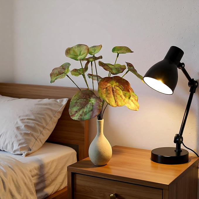 Fake Green Plants with Ceramic Vase, Artificial Tropical Faux Pilea Plants Fake Greenery Indoor for Office Desk Bedroom Livingroom Bathroom Shelf Windowsill Home House Decor (Autumn Color)