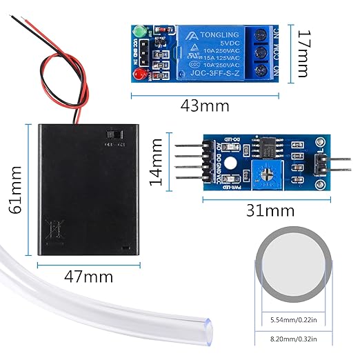 1 Set Automatic Irrigation Kit Watering System Capacitive Soil Moisture Sensor 1 Channel 5V Relay Module Water Pump with 1m Tubing for Garden Watering System Moisture Detection