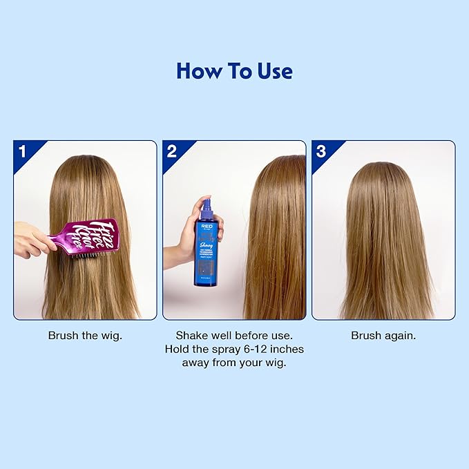 Red by Kiss Wig Spray, Extra Shine & Detangling Control for Remy, Human, Synthetic Hair, UV & Heat Protection, PH Balance & Long-Lasting Fragrance (8oz, Sheen)