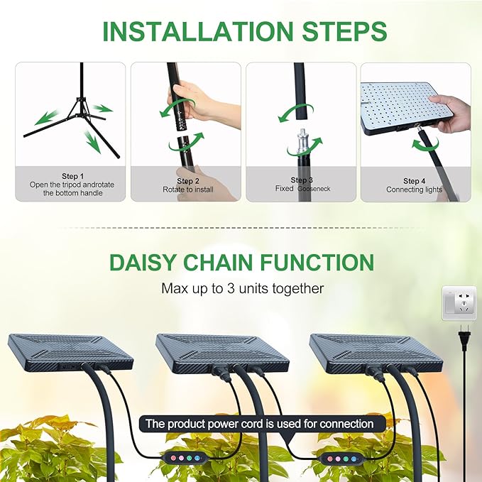 FRGROW 2026 Full Spectrum Grow Light with Stand, 25 Watt Bright Grow Lights for Indoor Tall Plants, Bonsai Tree, Auto On/Off Daily Timer(4/8/12/16/20H), Adjustable Stand 24"-78"