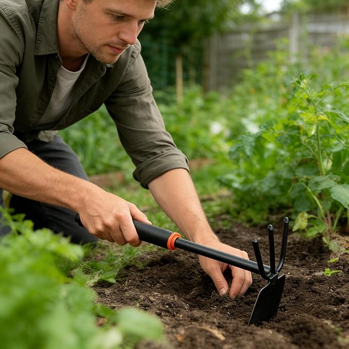 Garden Trowel with Rubber Handle, Multi-Use Flat Garden Hand Trowel for Planting, Weeding, Transplanting, Digging, Small Weeding Knife for Gardening