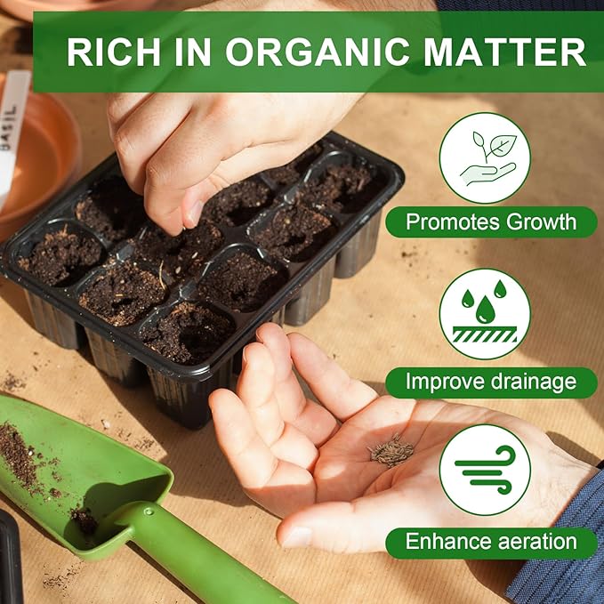 Doter Seed Starter Potting Soil Mix 2qt, Seed Starting Mix for Germination and Growth, Loamy Compost Well-Drainaged Soil Fit for Vegetable, Flower, houseplant