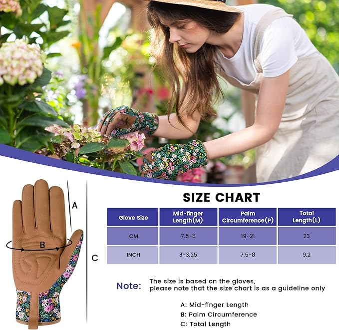 fauson Gardening Gloves - Gardening Gloves for Women Firm Grip Breathable Garden Gloves Thorn Proof for Digging, Planting