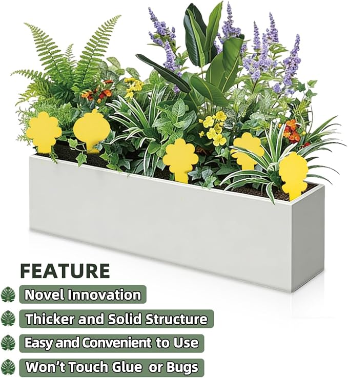 Sticky Yellow Fungus Gnat Traps, Easier to Use, No Touching Glue Or Bugs, Targets Species for Gnat, Fruit Fly & Pests, Three Thoughtful Designed, High Capture Rate, Kid & Pet Safe, 99 Traps