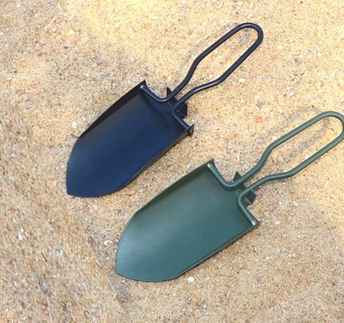 Toasis Garden Trowel Mini Outdoor Foldable Hand Shovel (Black & Olive-2pcs)
