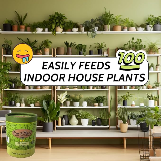 EarthPods® Organic Indoor Plant Food Capsules (100 Count) – Slow-Release Houseplant Fertilizer Spikes | Specialized Nutrients for House Plants | Made in USA