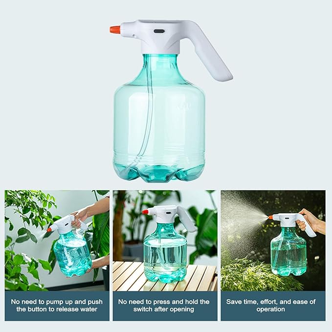 Spray Bottles Mist Sprayer – Electric Mist Sprayer, Transparent Cleaning Tool | USB Rechargeable Container, 3L Multifunction Bottle for Gardening Tasks, Plant Watering, Home Cleaning, Outdoor Use