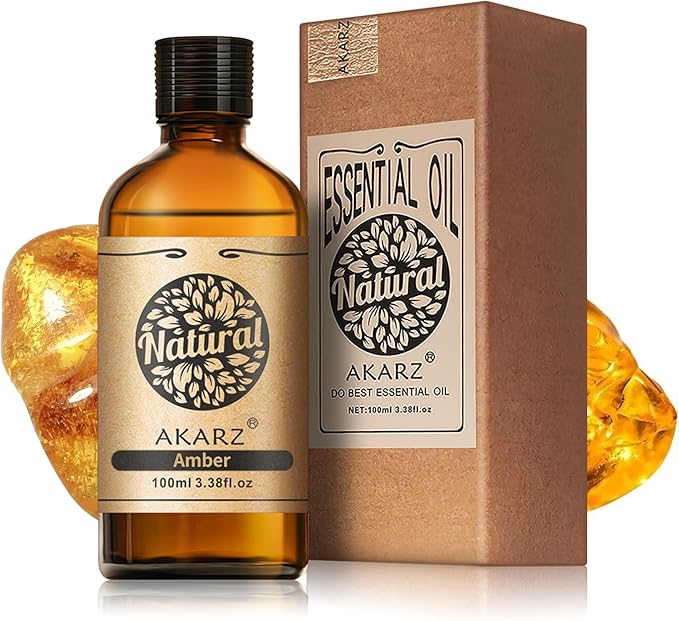 AKARZ 100ml Amber Essential Oil Natural Amber Oil Pure for Candle Making,DIY Skincare Products Massage,Home Spa Relaxation