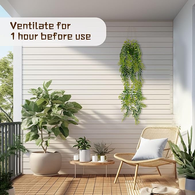 2PCS Artificial Hanging Trailing Plants in Pots,Realistic Faux Small Persian Leaf Hanging Potted for Bedroom Living Room Home Office Table Decor Indoor Outdoor