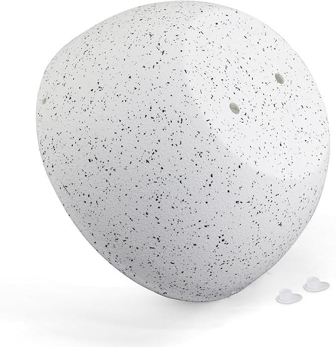 Meowell 8 inch Hanging Planters for Small Indoor Outdoor Plants, 2 Pack Hanging Flower Pots with Drainage Holes and Chain for Garden Porch, Plastic Hanging Baskets for House Plants, Speckled White