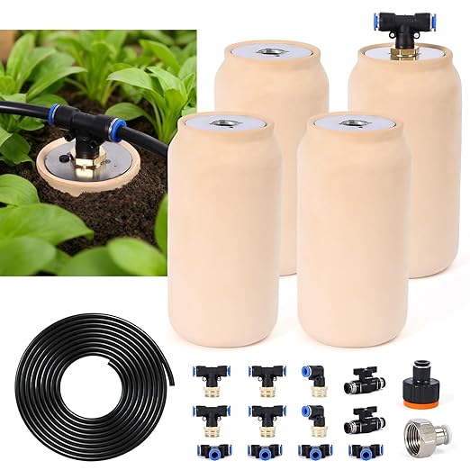 4pcs Automatic Drip Irrigation Kits Garden Irrigation 30oz 3.5x3.5x7in Ollas Plant Watering Device Easy Self Watering Planter Olla Watering Classic Vacation Plant Watering Devices