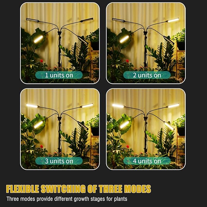 LED Grow Lights for Indoor Plants Full Spectrum, 360 LEDs Plant Lights for Indoor Growing with 58" Adjustable Stand, Plant Grow Lights with Auto Timer for Indoor Tall Plants.