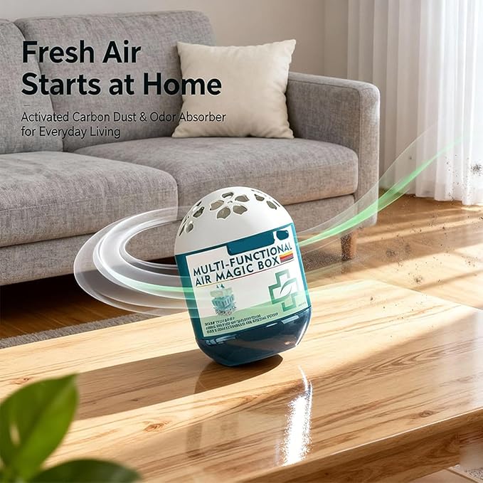 2pcs Indoor Air Purification Dust Removal Magic Box,Multi-Functional Air Magic Box,Automatic Dust Collection Air Box for Home,Plant Extract Formula,Use for Any Room（120g x 2 ）