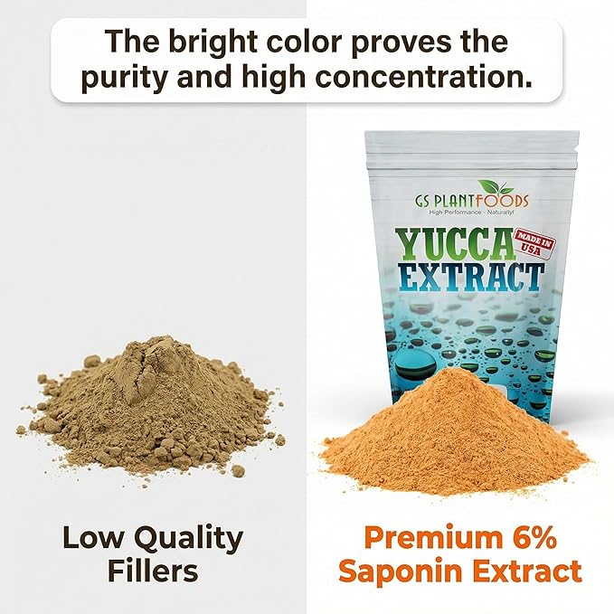 GS Plant Foods Yucca Extract Wetting Agent - All Natural Wetting Agent (8 Ounces Concentrate) - Plant Thirst Quench for Plants, Lawns - Liquid Aeration Soil Loosener