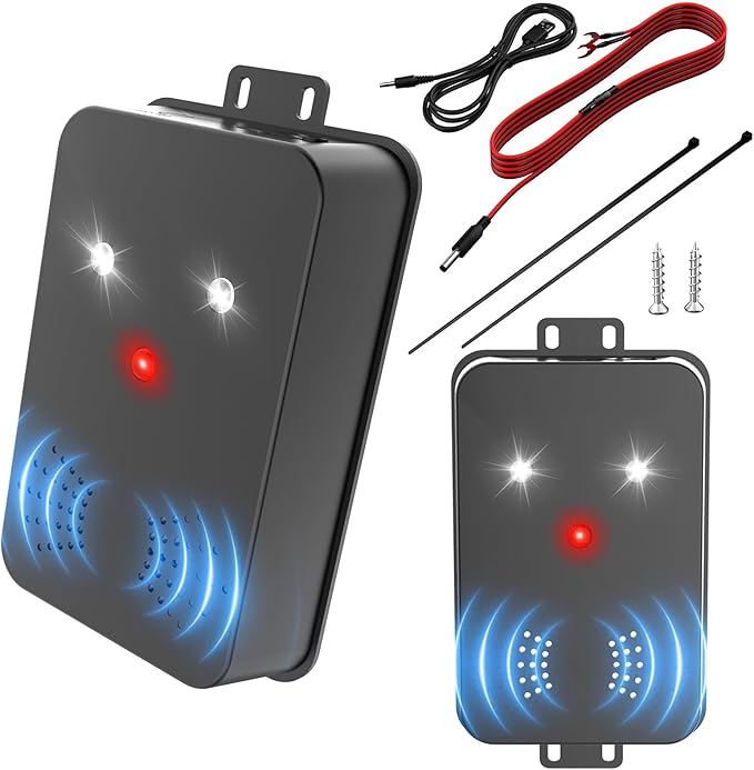 2026 Upgraded Rodent Repellent for Car Engines Mouse Repellent Ultrasonic Pest Control Repeller for Squirrel Rat Battery Operated Repellent Under Hood Keep Rodent Out of Car, Attic, Garage, 2 Pack