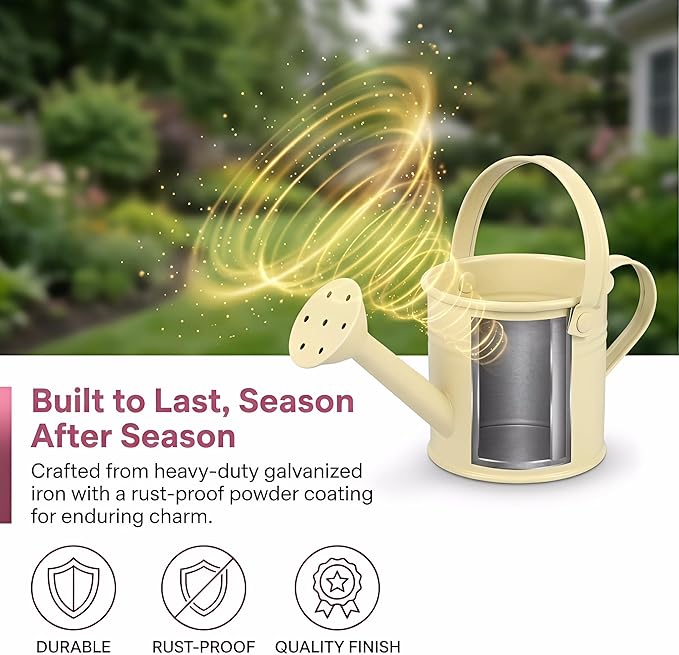 Kids Metal Watering Can for Gardening, 5pack Small Iron Watering Can for Succulents Houseplants Bonsai, Mini Water Pot for Children Sprinkling Bucket (Mixed Style: Pink, Green, Yellow, Beige, Blue)