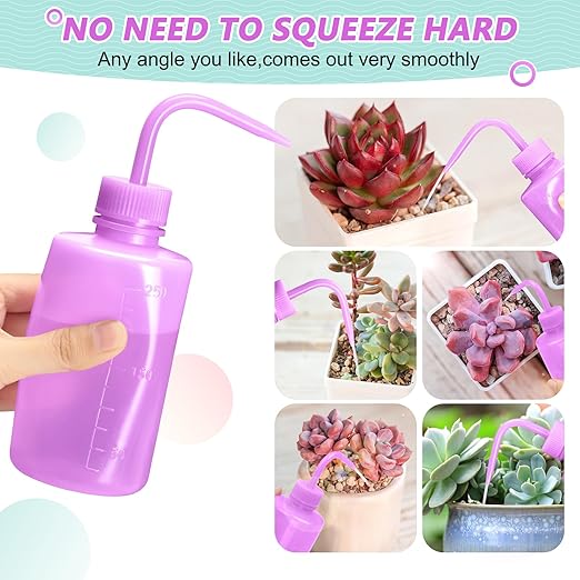 Valchoose 250ML Premium Tattoo Bottle for Extensions, 8.5oz Tattoo Squeeze Bottle No Need to Squeeze Hard, Easy to Carry Eyelash Rinse for Eyelashes, Cleaning(Translucent Purple)