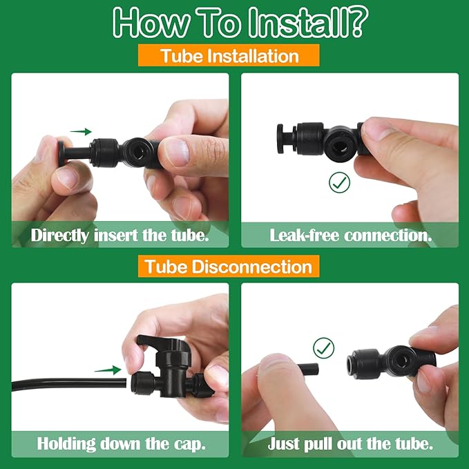 1/4 Inch Drip Irrigation End Plug Fittings, 22 Pieces End Cap Connectors for 1/4" Irrigation Tubing Push-to-fit Fittings Leak Free Drip Line Plug Parts for Garden Lawn Irrigation System
