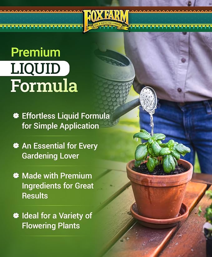 FoxFarm Hydro Liquid Trio Pack - Big Bloom, Grow Big Hydroponic, Tiger Bloom Fertilizers for Plant Growth, Bud Development & Abundant Fruit - Complete Hydroponic Plant Food Set - 3 Quart Bottles