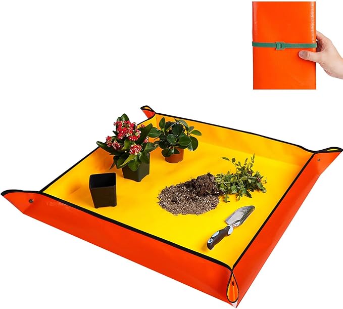 HNXTYAOB Extra Large Repotting Mat for Indoor Plants & Potting Soil Mat Portable Potting Tray Reusable Gardening Mat Garden Gift for Women Men (39.5"X39.5")