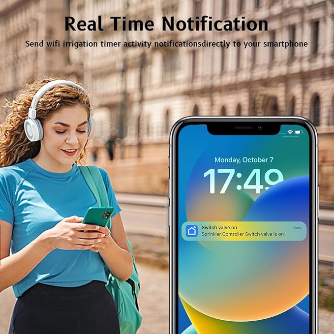 Water Timer for Garden Hose, 2.4GHz WiFi Smart Hose Sprinkler Timer with Tuya/Smart Life App, GreenVation Plant Automatic Watering System for Yard Outdoor Irrigation (WiFi Solution)