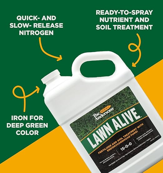 The Andersons Lawn Alive 15-0-0 Fertilizer and Soil Treatment with Endomycorrhizae Fungi 128 fl oz + 2 Multipurpose Hose-End Sprayers