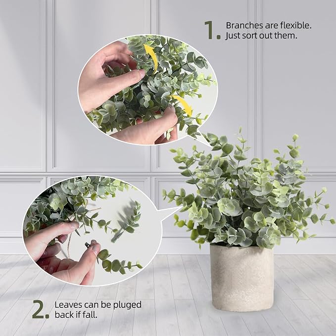 3 Pack Small Fake Plants in Farmhouse Pulp Pot for Home Decor, Artificial Agave Plants Indoor, Small Faux Plants Indoor for Bathroom Bedroom Shelf Desk Office Table Kitchen Room Greenery Decor